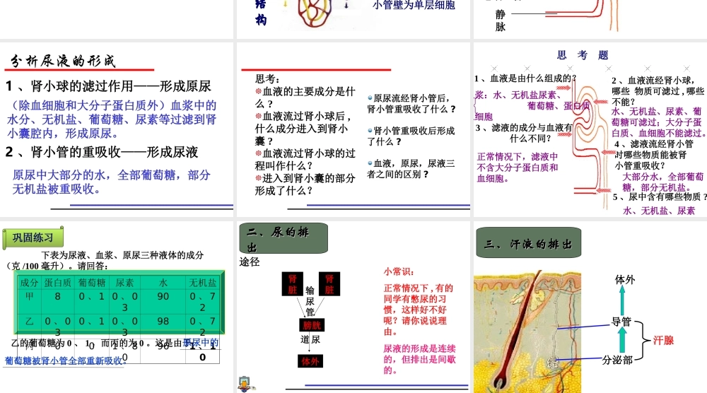 八年级生物上册 第6单元 第15章 第2节 人体内废物的排出课件1 （新版）苏科版-（新版）苏科级上册生物课件