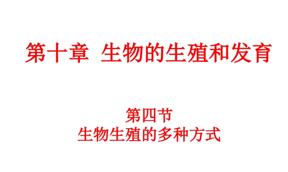 八年级生物上册 第十章 第四节 生物生殖的多种方式课件 （新版）北京版-北京级上册生物课件