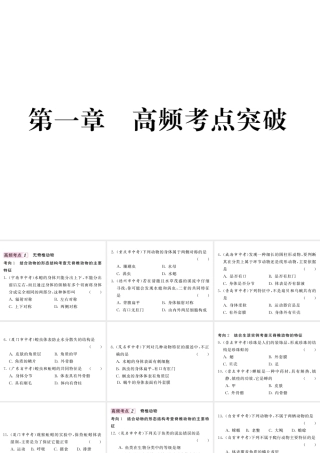 八年级生物上册 第五单元 第一章 动物的主要类群高频考点突破习题课件 （新版）新人教版