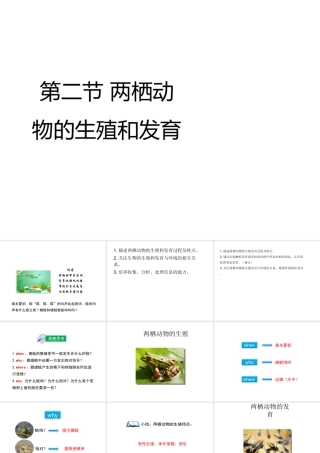 八年级生物上册 第四单元 第二章 第2节《两栖动物的生殖和发育》课件 （新版）济南版-（新版）济南版初中八年级上册生物课件