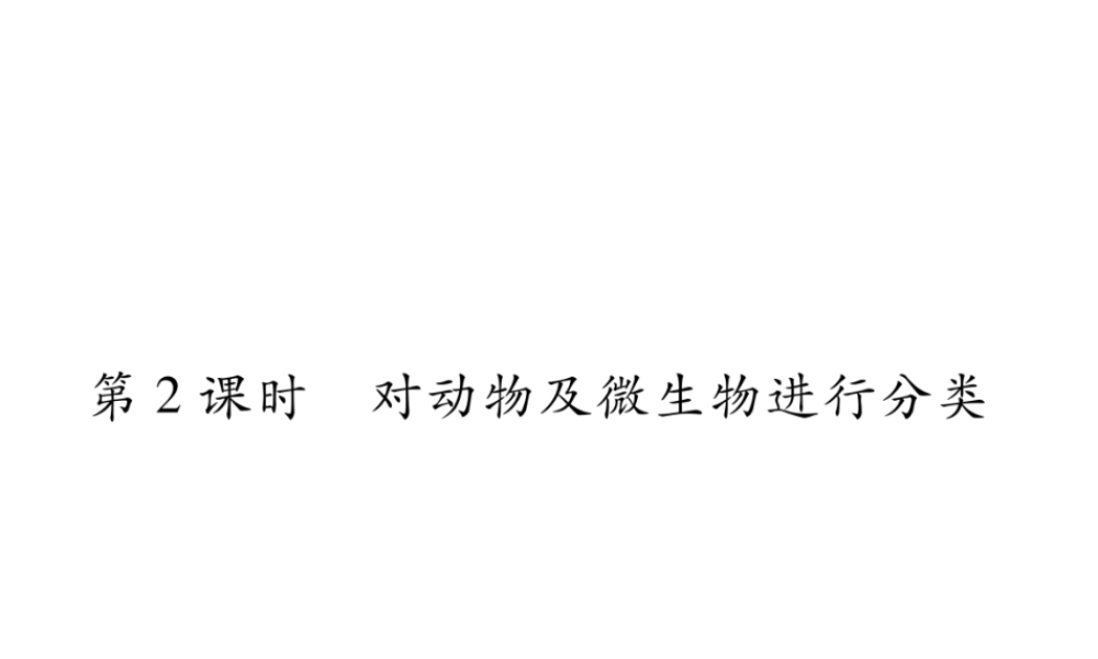 八年级生物上册 第六单元 第1章 第一节 尝试对生物进行分类（第2课时 对动物及微生物进行分类）课件 （新版）新人教版-（新版）新人教级上册生物课件