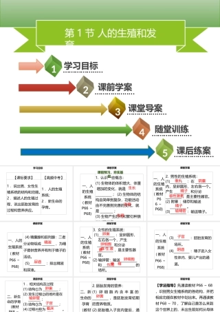 八年级生物上册 第六单元 第19章 第1节 人的生殖和发育（第1课时 人的生殖系统）习题课件 （新版）北师大版-（新版）北师大级上册生物课件