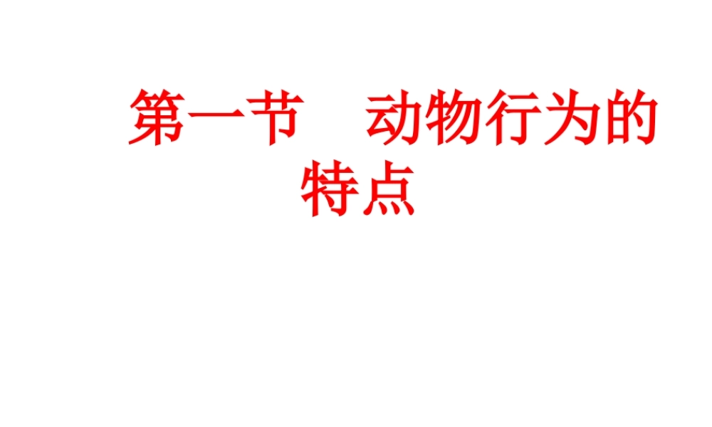 八年级生物上册 第四单元 第二章 第一节 动物行为的特点课件 冀教版-冀教版初中八年级上册生物课件