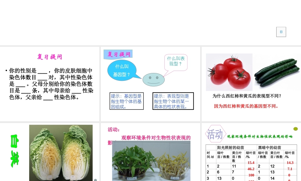 八年级生物上册 第第5节 遗传与环境课件 北师大版-北师大级上册生物课件