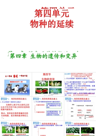 八年级生物上册 第四单元 第四章 第四节 生物的变异课件 （新版）济南版-（新版）济南级上册生物课件