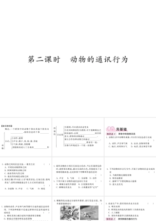 八年级生物上册 第五单元 第二章 第三节 社会行为（第2课时 动物的通讯行为）习题课件 （新版）新人教版-（新版）新人教版初中八年级上册生物课件