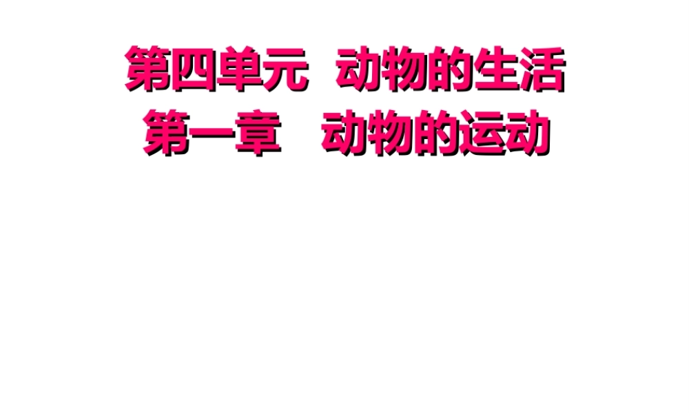 八年级生物上册 第四单元第一章 第一节 运动的基础课件 （新版）冀教版-（新版）冀教级上册生物课件