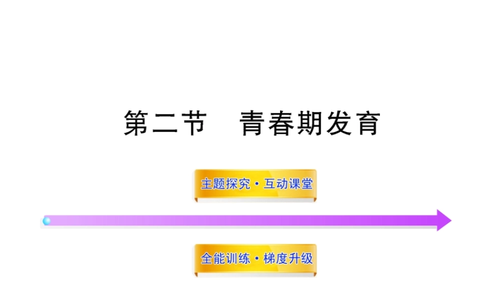 八年级生物上册 第四单元 第三章 第二节 青春期发育课件 济南版