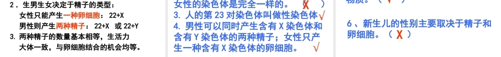 八年级生物上册《 性别和性别决定》课件 北师大版