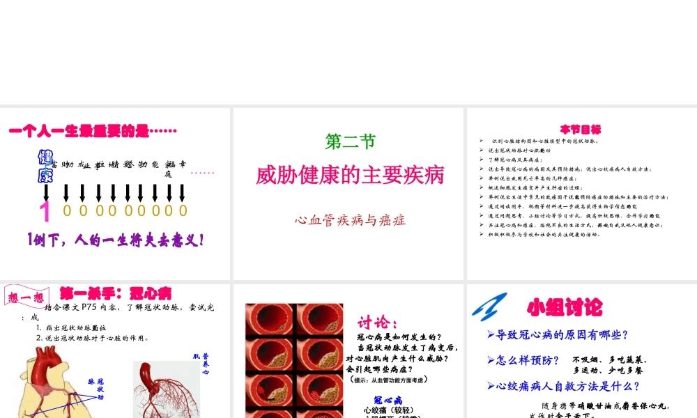 八年级生物上册 第十八章 第二节 威胁健康的主要疾病课件 苏教版