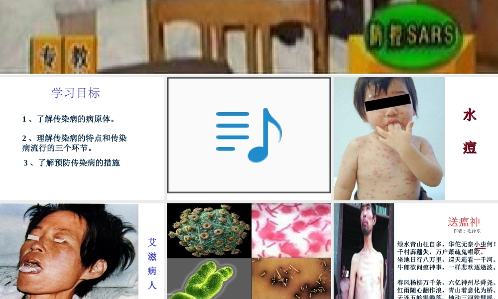 八年级生物上册 第十八章 第一节 传染病课件1 苏教版