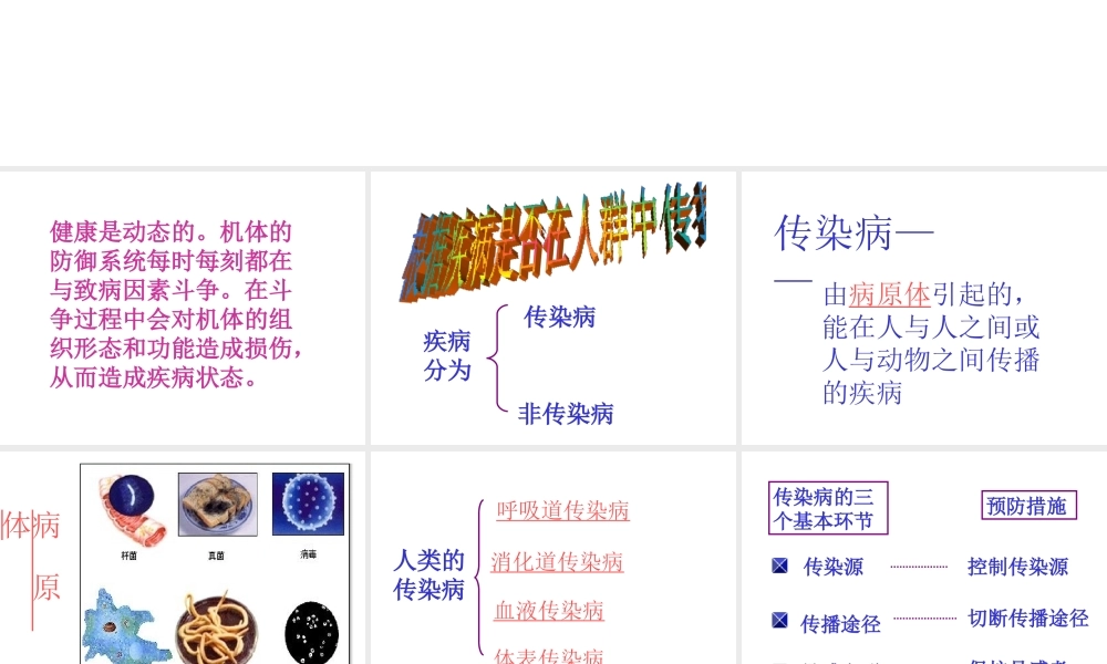 八年级生物上册 第十八章 第一节 传染病课件2 苏教版