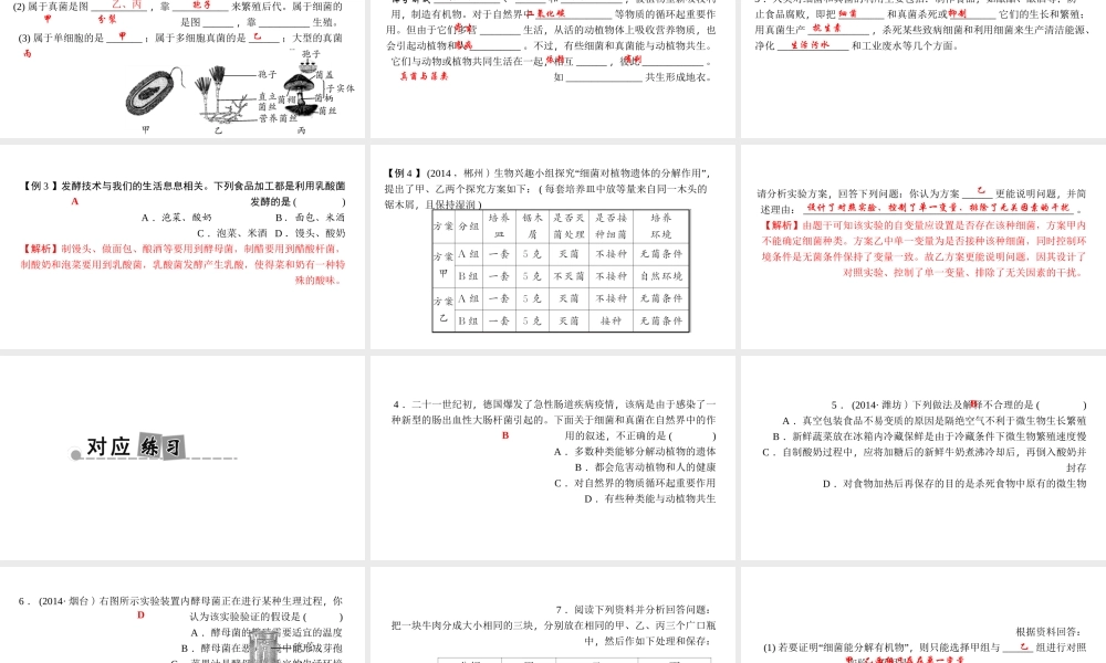 八年级生物上册 第五单元 第四、五章小结复习课件 （新版）新人教版-（新版）新人教版初中八年级上册生物课件