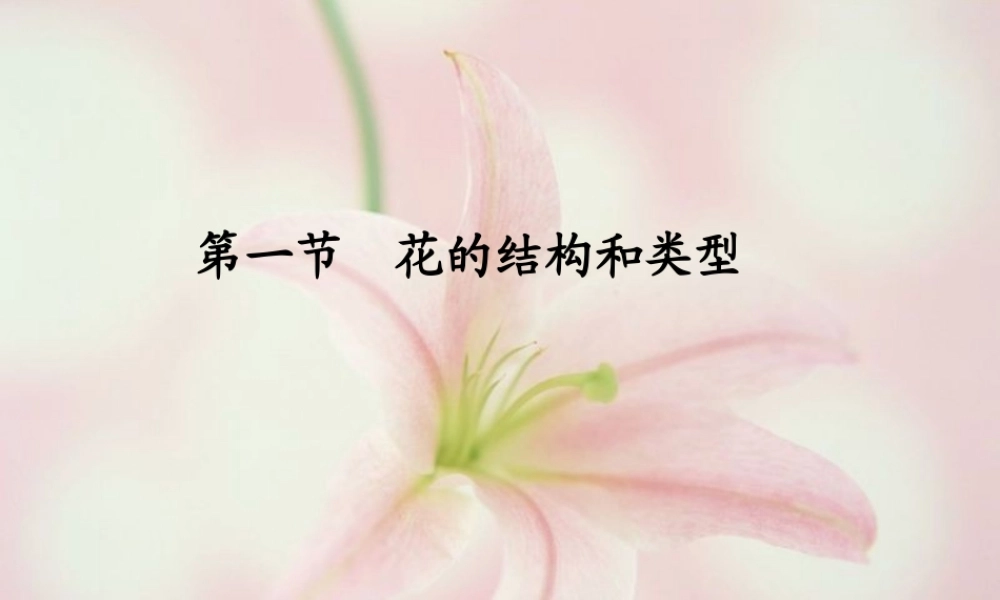 八年级生物上册 第四单元 第一章 第一节 花的结构和类型课件2 济南版