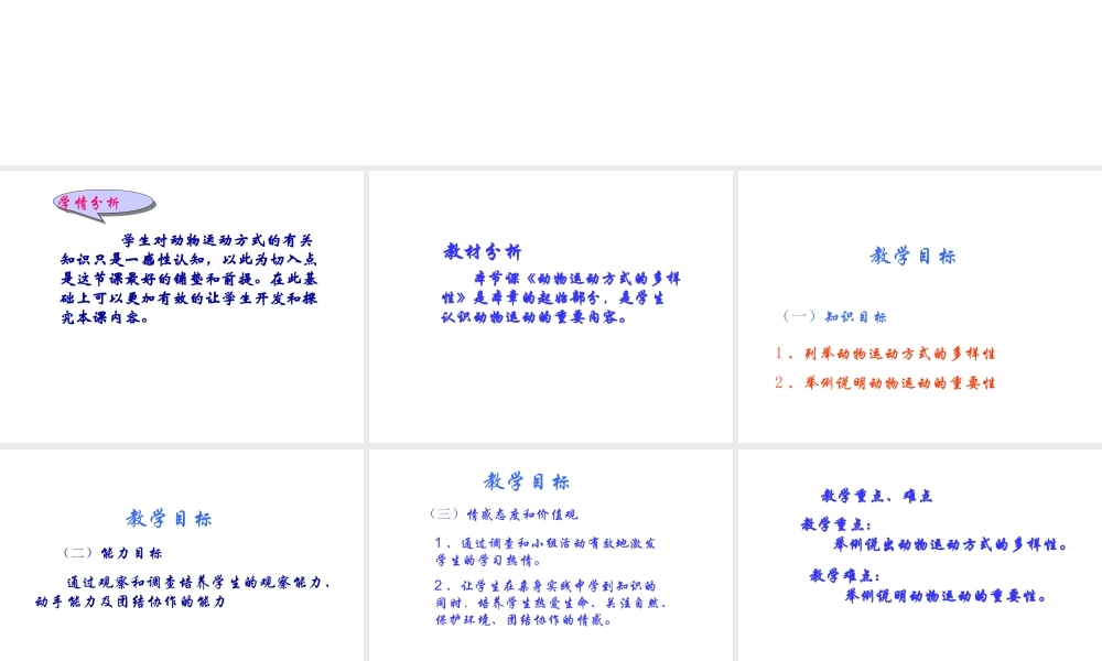 八年级生物上册《动物的运动》课件 苏教版