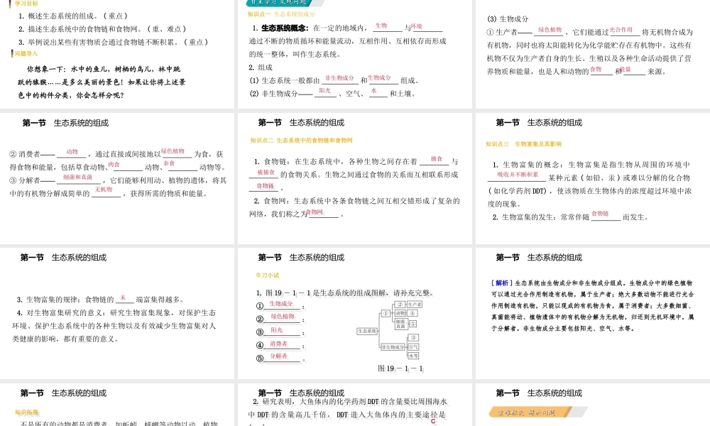 八年级生物上册 第十九章第一节 生态系统的组成课件 （新版）苏教版-（新版）苏教级上册生物课件