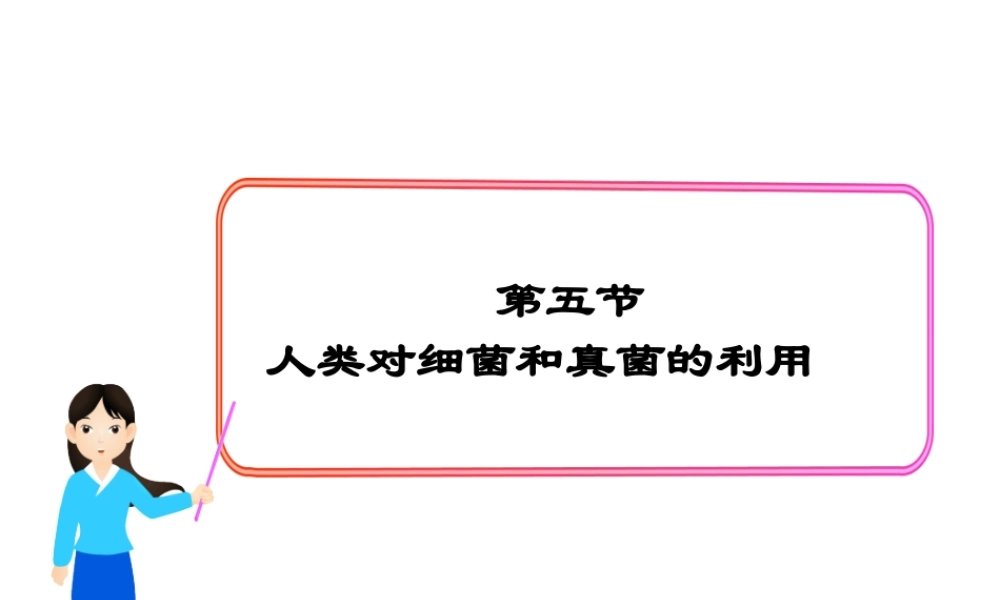 八年级生物上册 第五单元 第四章 第五节 人类对细菌和真菌的利用课件 （新版）新人教版-（新版）新人教版初中八年级上册生物课件