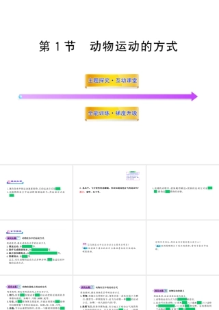八年级生物上册 第十五章 第一节 动物运动的方式课件 北师大版