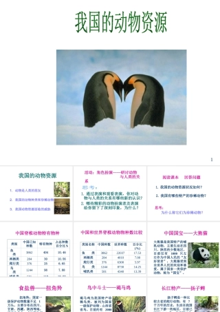 八年级生物上册《我国的动物资源》课件1 北师大版