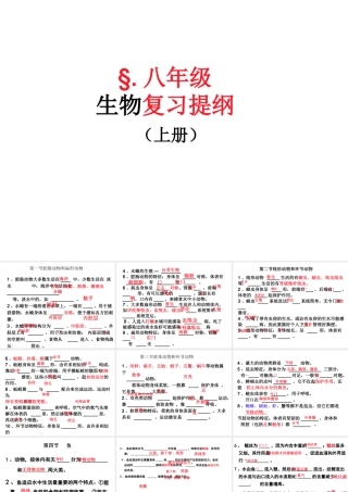 八年级生物上册复习课件 新人教版-新人教级上册生物课件