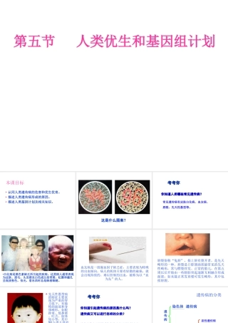 八年级生物上册 第五章 第五节 人类优生和基因组计划课件 济南版