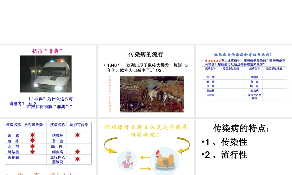 八年级生物下册 8.1.1传染病及其预防课件2 （新版）新人教版-（新版）新人教版初中八年级下册生物课件