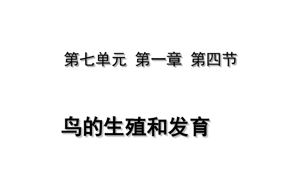 八年级生物下册 7.1.4 鸟的生殖和发育课件 （新版）新人教版-（新版）新人教级下册生物课件