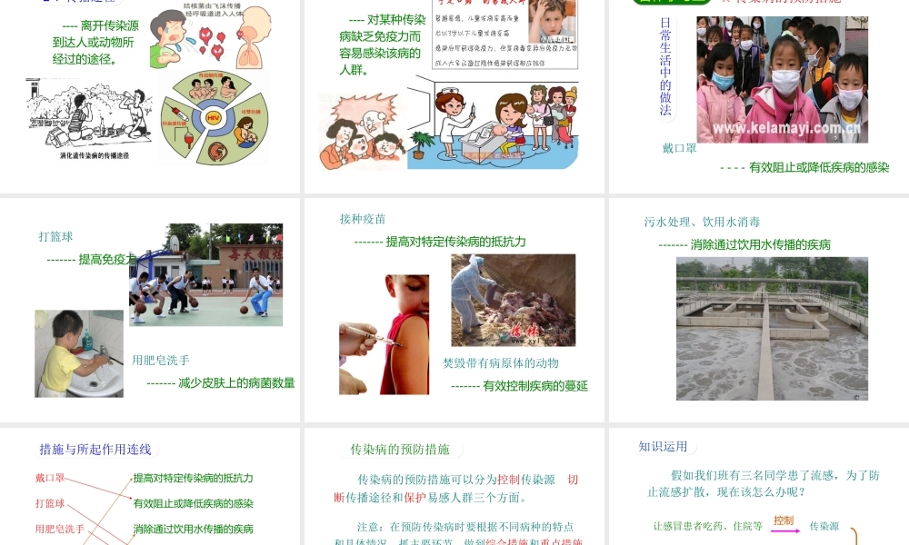 八年级生物下册 8.1.1传染病及其预防课件4 （新版）新人教版-（新版）新人教版初中八年级下册生物课件