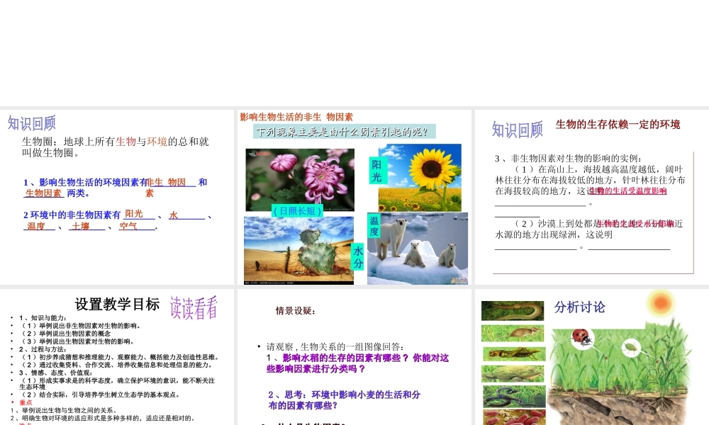 八年级生物下册 6.1.1 环境对生物的作用课件 （新版）济南版-（新版）济南版初中八年级下册生物课件