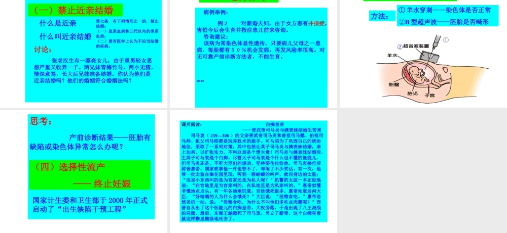 八年级生物上册《遗传病和人类健康》课件2 北师大版