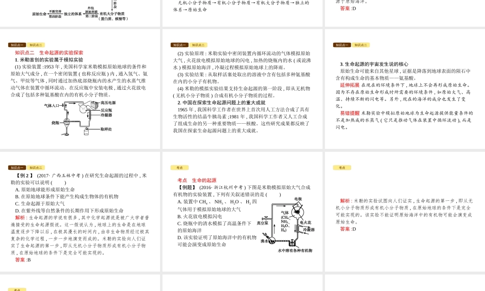 八年级生物下册 5.1.1 生命的起源课件 （新版）济南版-（新版）济南版初中八年级下册生物课件