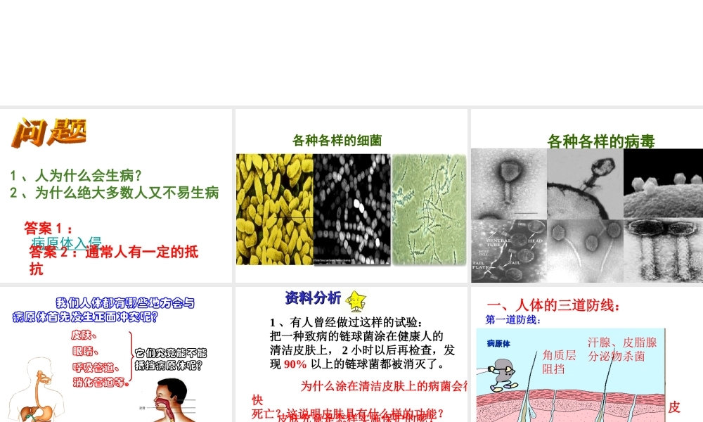 八年级生物下册 8.1.2 免疫和计划免疫课件 （新版）新人教版-（新版）新人教级下册生物课件