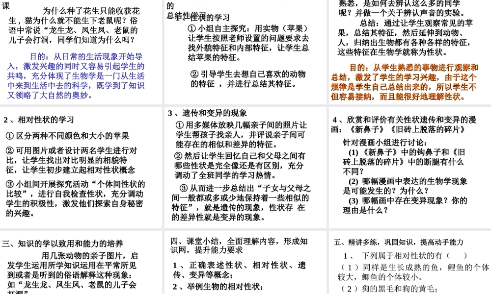 八年级生物上册《遗传和变异现象》课件2 北师大版