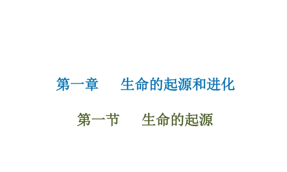 八年级生物下册 5.1.1生命的起源课件 （新版）济南版-（新版）济南级下册生物课件