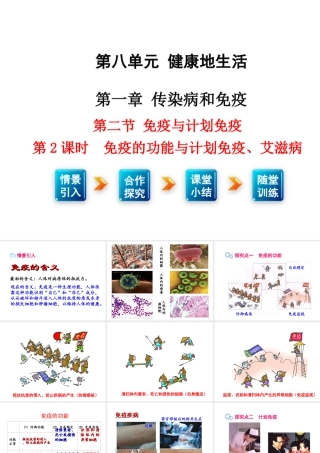八年级生物下册 8.1.2 免疫与计划免疫（第2课时 免疫的功能与计划免疫、艾滋病）课件 新人教版-新人教级下册生物课件