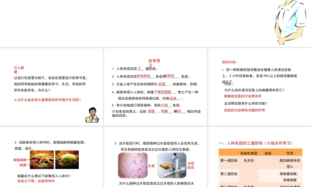 八年级生物下册 8.1.2 免疫与计划免疫教学课件 （新版）新人教版-（新版）新人教版初中八年级下册生物课件