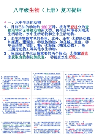 八年级生物上册复习提纲课件 济南版