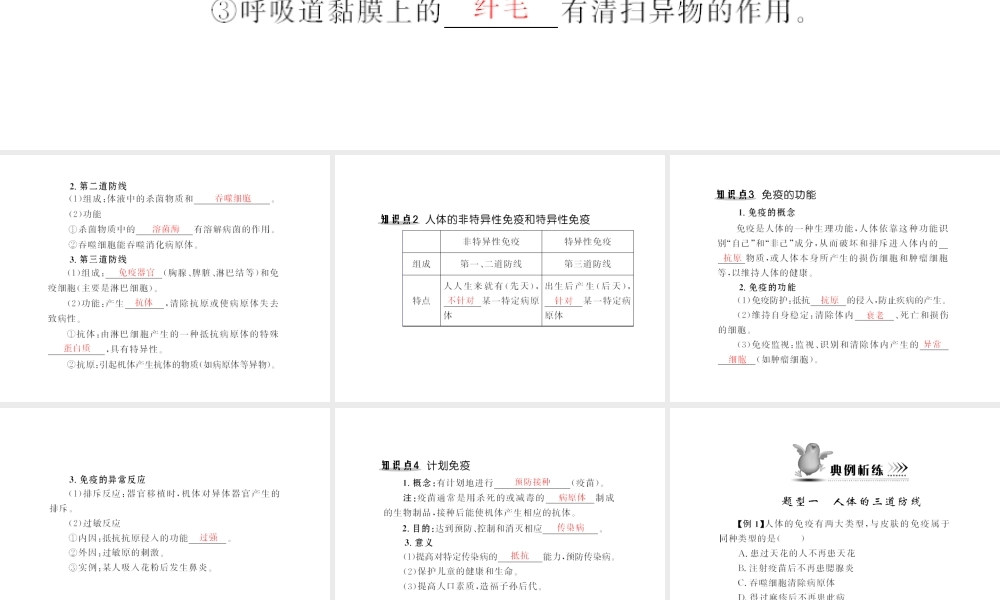 八年级生物下册 8.1.2《免疫与计划免疫》配套课件 人教新课标版