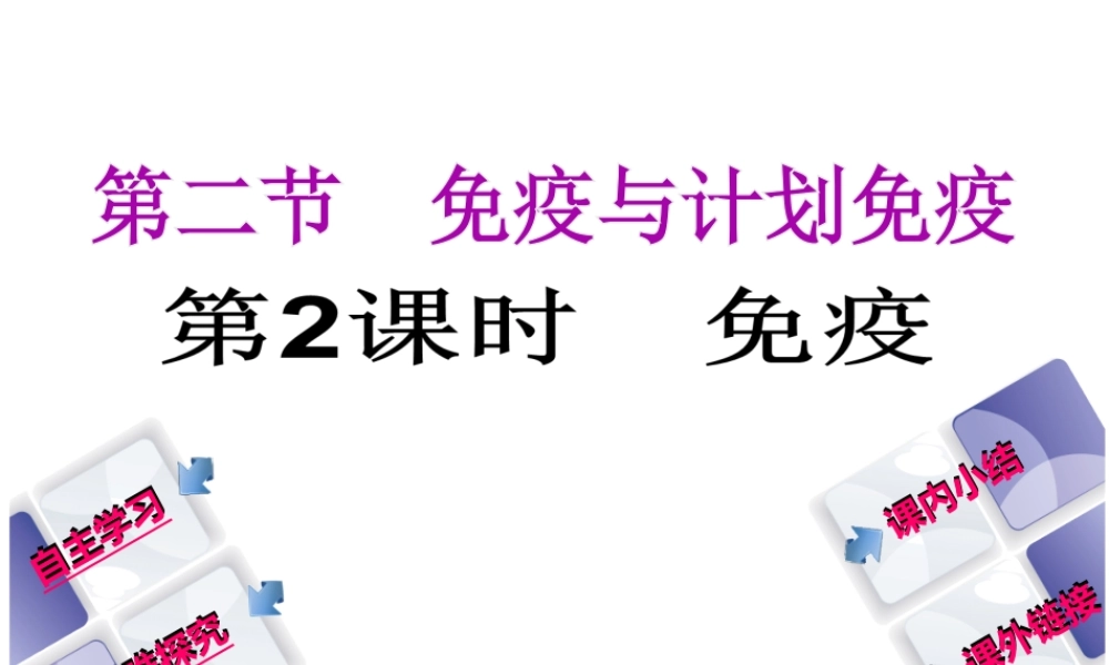 八年级生物下册 8.1.2免疫与计划免疫第2课时免疫课件 （新版）新人教版-（新版）新人教版初中八年级下册生物课件