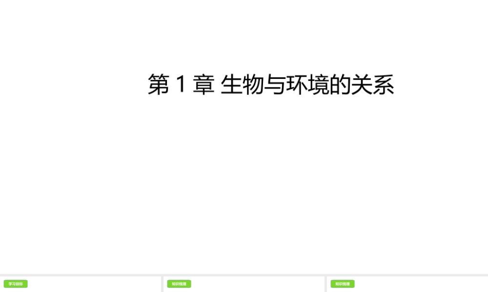 八年级生物下册 7.1生物与环境的关系课件 （新版）冀教版-（新版）冀教版初中八年级下册生物课件