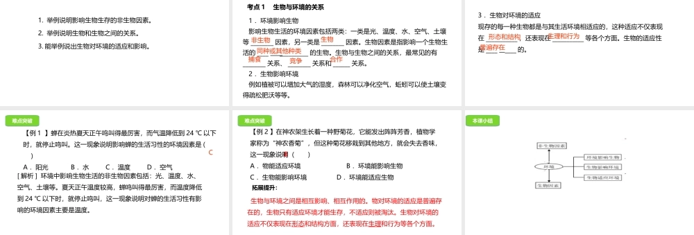 八年级生物下册 7.1生物与环境的关系课件 （新版）冀教版-（新版）冀教版初中八年级下册生物课件