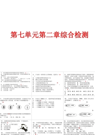 八年级生物下册 7.2 生物的遗传和变异综合检测课件 （新版）新人教版-（新版）新人教级下册生物课件