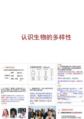 八年级生物下册 6.2 认识生物的多样性课件 （新版）新人教版-（新版）新人教级下册生物课件
