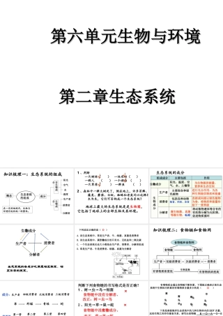 八年级生物下册 6.2 生态系统复习课件 （新版）济南版