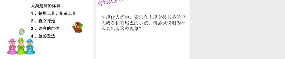 八年级生物下册 5.2.1《人类的起源》课件 济南版