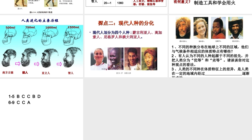 八年级生物下册 5.2.2 人类的进化课件 （新版）济南版-（新版）济南版初中八年级下册生物课件