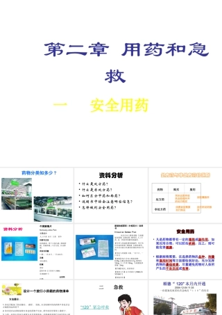 八年级生物下册 8.2 用药和急救课件 新人教版-新人教级下册生物课件