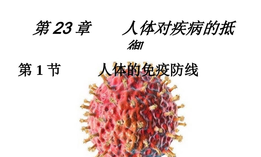 八年级生物下册 23.1 人体的免疫防线课件 苏科版