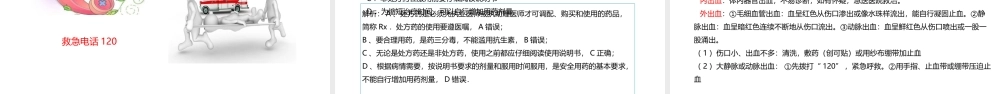 八年级生物下册 15.4 安全用药与急救课件 北京课改版-北京课改级下册生物课件