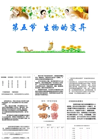 八年级生物下册 7.2.5 生物的变异课件3 （新版）新人教版